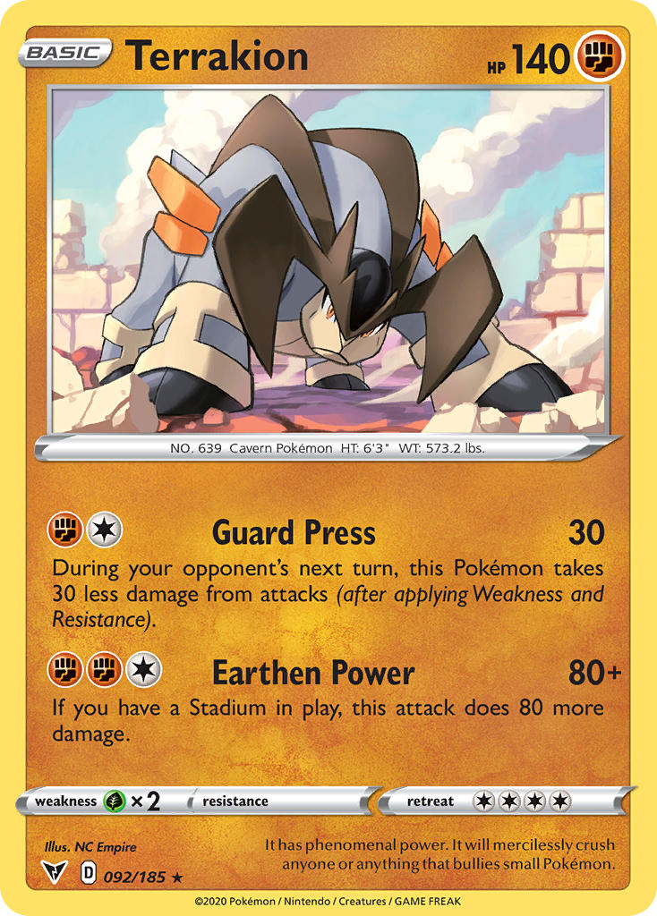 Terrakion (092/185) [Sword & Shield: Vivid Voltage] - Card Brawlers | Quebec | Canada | Yu-Gi-Oh!