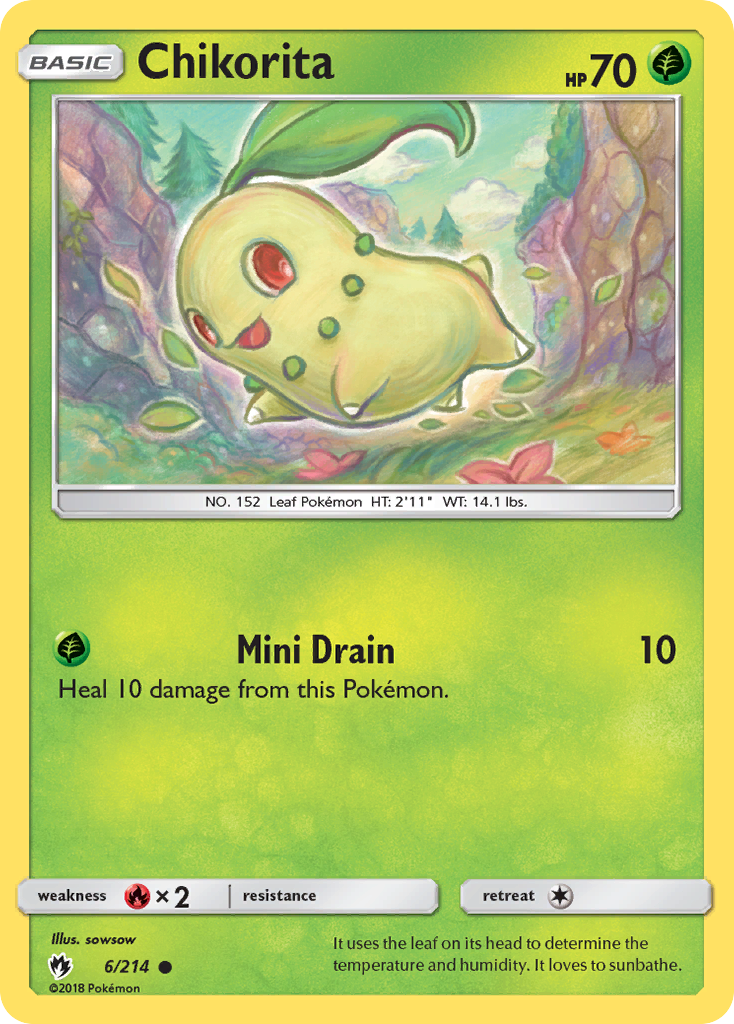 Chikorita (6/214) [Sun & Moon: Lost Thunder] - Card Brawlers | Quebec | Canada | Yu-Gi-Oh!