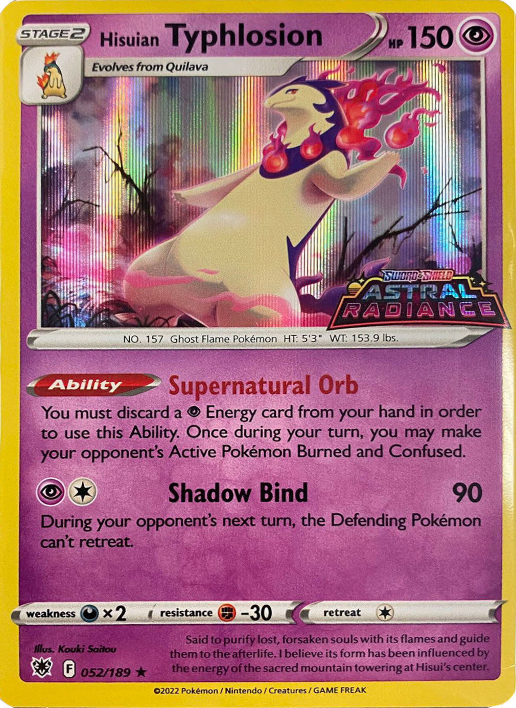 Hisuian Typhlosion (052/189) (GameStop Exclusive) [Sword & Shield: Astral Radiance] - Card Brawlers | Quebec | Canada | Yu-Gi-Oh!