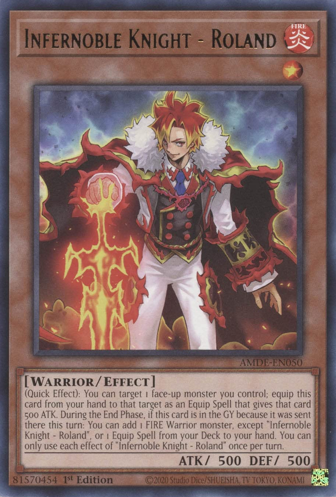 Infernoble Knight - Roland [AMDE-EN050] Rare - Card Brawlers | Quebec | Canada | Yu-Gi-Oh!