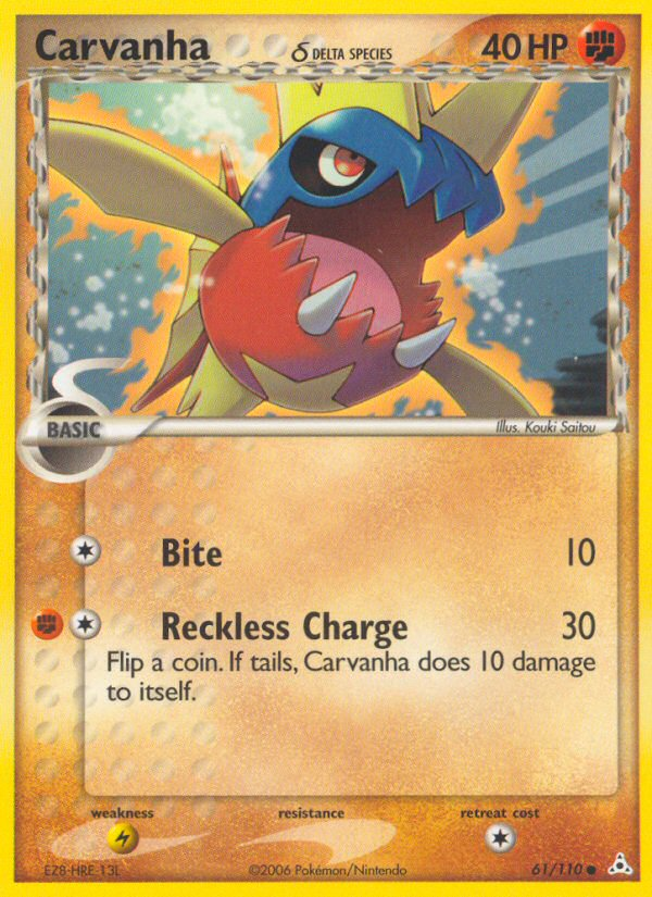 Carvanha (61/110) (Delta Species) [EX: Holon Phantoms] - Card Brawlers | Quebec | Canada | Yu-Gi-Oh!