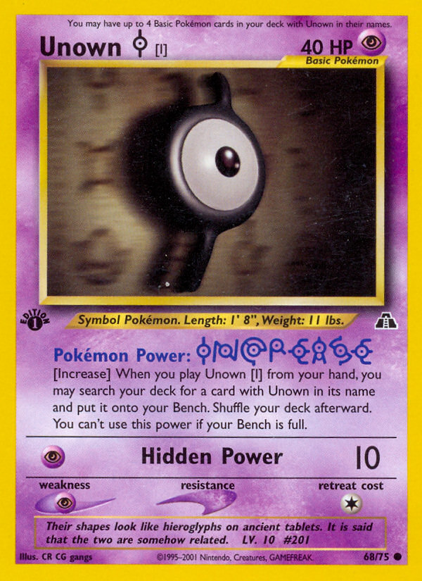 Unown [I] (68/75) [Neo Discovery 1st Edition] - Card Brawlers | Quebec | Canada | Yu-Gi-Oh!
