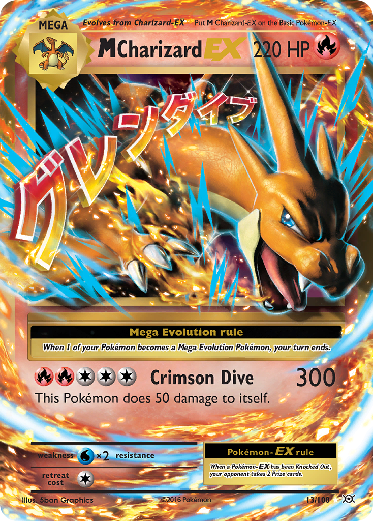 M Charizard EX (13/108) [XY: Evolutions] - Card Brawlers | Quebec | Canada | Yu-Gi-Oh!