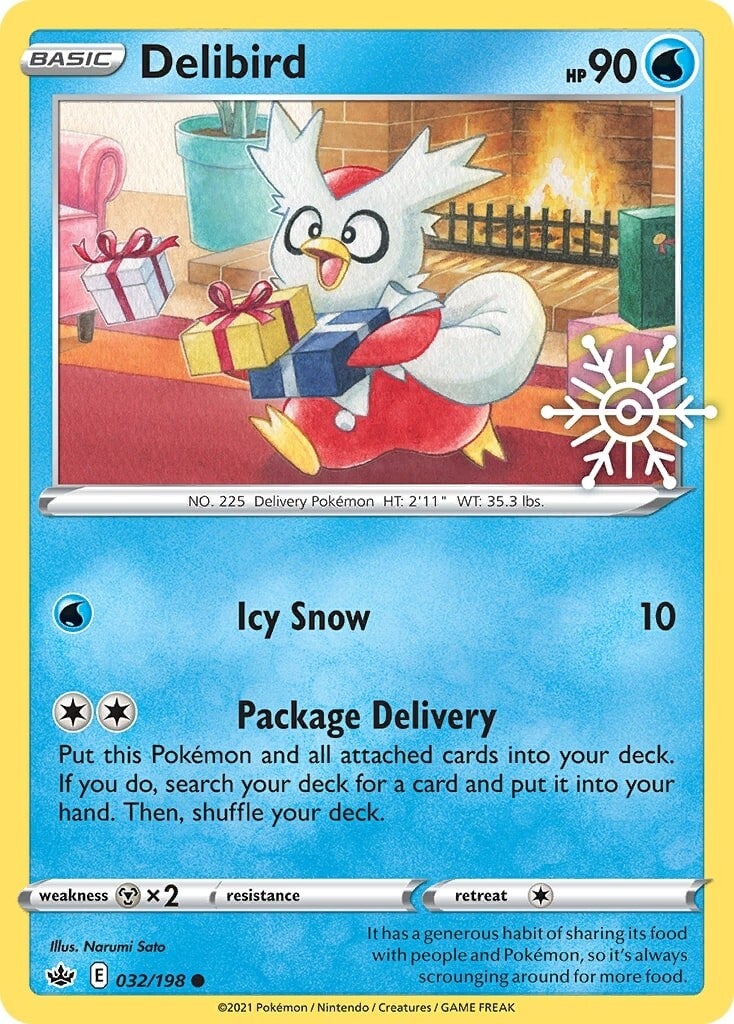 Delibird (032/198) (Holiday Calendar) [Sword & Shield: Chilling Reign] - Card Brawlers | Quebec | Canada | Yu-Gi-Oh!