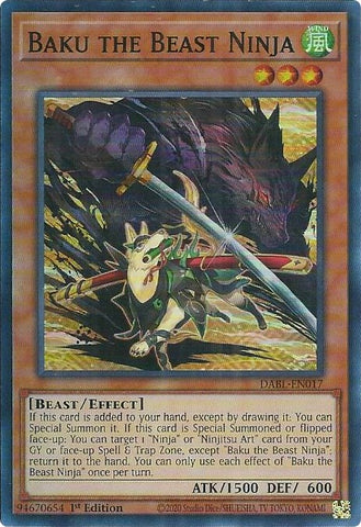 Baku the Beast Ninja [DABL-EN017] Super Rare - Card Brawlers | Quebec | Canada | Yu-Gi-Oh!