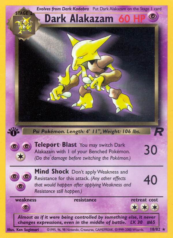 Dark Alakazam (18/82) [Team Rocket 1st Edition] - Card Brawlers | Quebec | Canada | Yu-Gi-Oh!