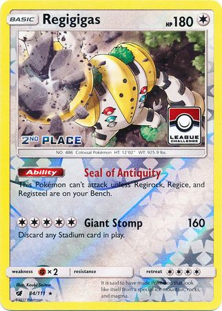 Regigigas (84/111) (League Promo 2nd Place) [Sun & Moon: Crimson Invasion] - Card Brawlers | Quebec | Canada | Yu-Gi-Oh!