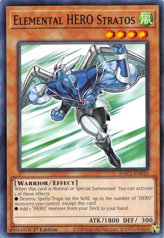 Elemental HERO Stratos [HAC1-EN015] Common - Card Brawlers | Quebec | Canada | Yu-Gi-Oh!