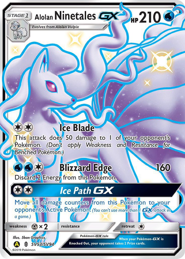 Alolan Ninetales GX (SV53/SV94) [Sun & Moon: Hidden Fates - Shiny Vault] - Card Brawlers | Quebec | Canada | Yu-Gi-Oh!