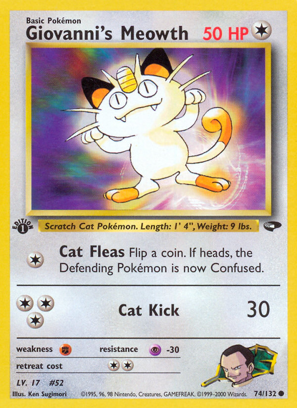 Giovanni's Meowth (74/132) [Gym Challenge 1st Edition] - Card Brawlers | Quebec | Canada | Yu-Gi-Oh!