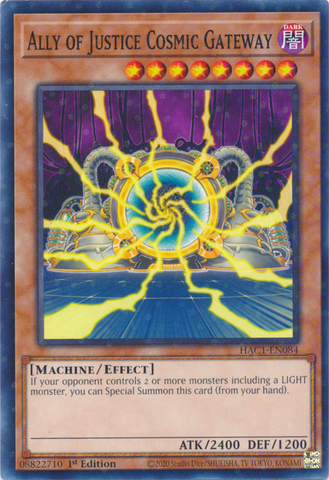 Ally of Justice Cosmic Gateway (Duel Terminal) [HAC1-EN084] Parallel Rare - Card Brawlers | Quebec | Canada | Yu-Gi-Oh!