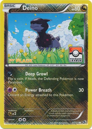 Deino (97/113) (League Promo 1st Place) [Black & White: Legendary Treasures] - Card Brawlers | Quebec | Canada | Yu-Gi-Oh!