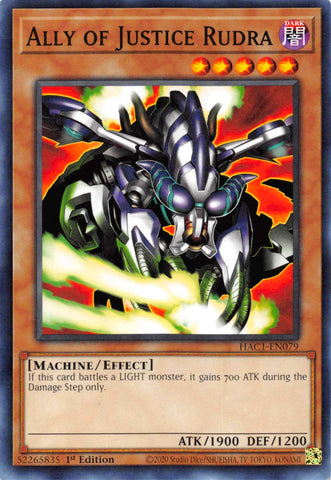 Ally of Justice Rudra [HAC1-EN079] Common - Card Brawlers | Quebec | Canada | Yu-Gi-Oh!