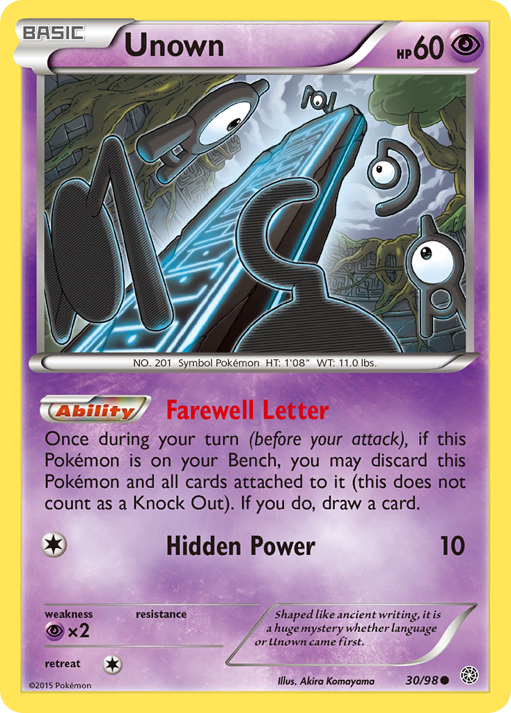 Unown (30/98) [XY: Ancient Origins] - Card Brawlers | Quebec | Canada | Yu-Gi-Oh!