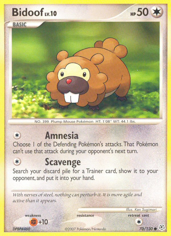 Bidoof (70/130) [Diamond & Pearl: Base Set] - Card Brawlers | Quebec | Canada | Yu-Gi-Oh!