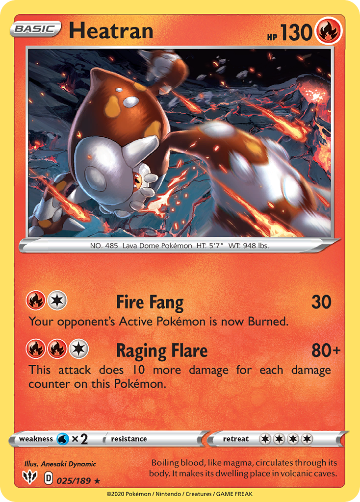 Heatran (025/189) [Sword & Shield: Darkness Ablaze] - Card Brawlers | Quebec | Canada | Yu-Gi-Oh!