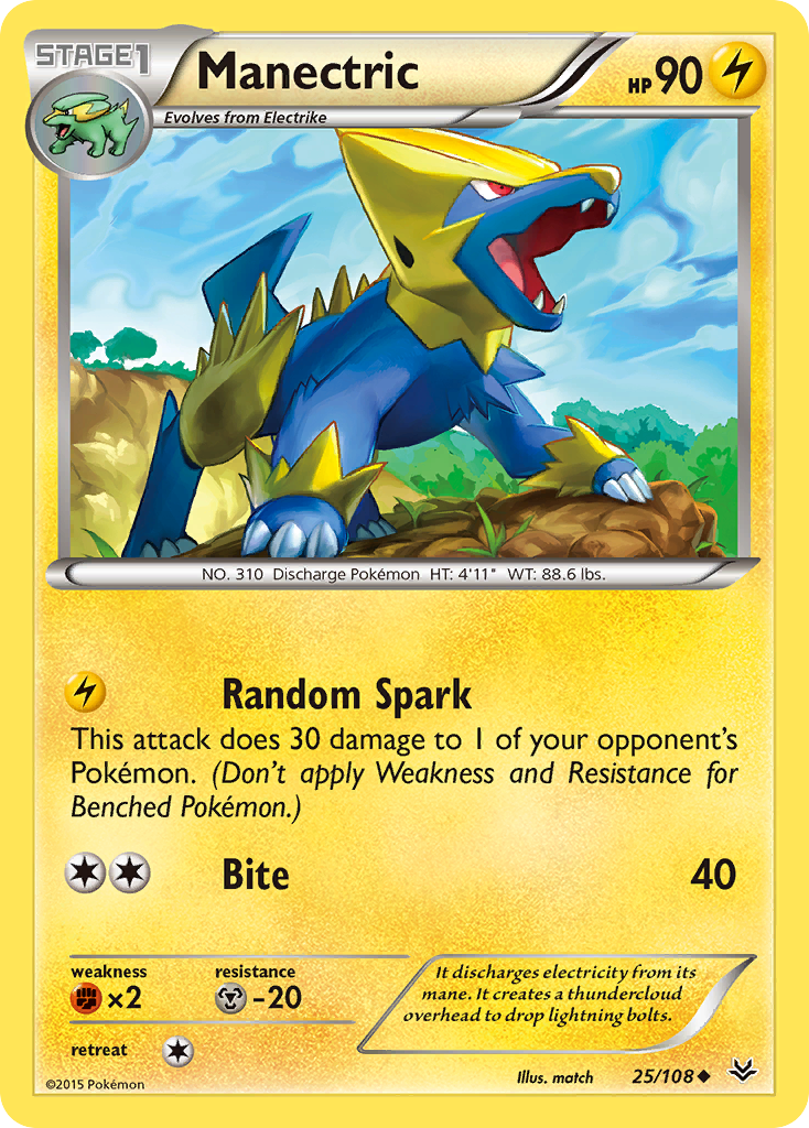 Manectric (25/108) [XY: Roaring Skies] - Card Brawlers | Quebec | Canada | Yu-Gi-Oh!