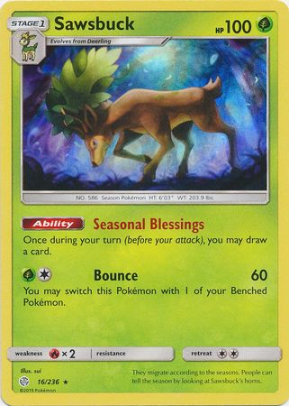 Sawsbuck (16/236) (Build & Battle Box Exclusive) [Sun & Moon: Cosmic Eclipse] - Card Brawlers | Quebec | Canada | Yu-Gi-Oh!