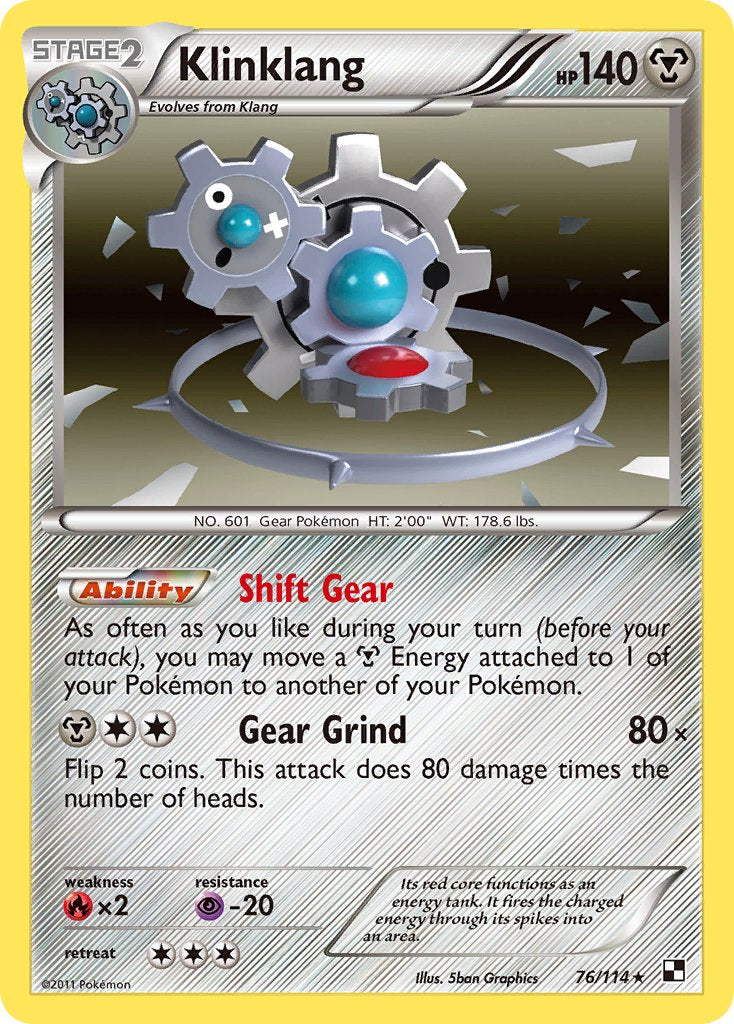 Klinklang (76/114) (Cracked Ice Holo) (Blister Exclusive) [Black & White: Base Set] - Card Brawlers | Quebec | Canada | Yu-Gi-Oh!