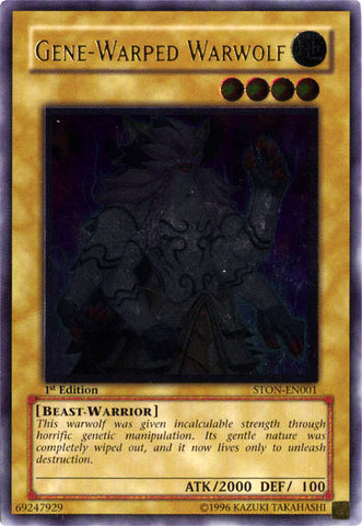 Gene-Warped Warwolf [STON-EN001] Ultimate Rare - Card Brawlers | Quebec | Canada | Yu-Gi-Oh!