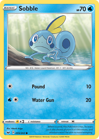 Sobble (055/202) [Sword & Shield: Base Set] - Card Brawlers | Quebec | Canada | Yu-Gi-Oh!