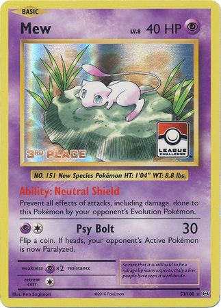 Mew (53/108) (League Promo 3rd Place) [XY: Evolutions] - Card Brawlers | Quebec | Canada | Yu-Gi-Oh!