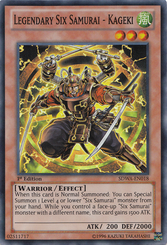 Legendary Six Samurai - Kageki [SDWA-EN018] Super Rare - Yu-Gi-Oh! - Card Brawlers | Quebec | Canada |