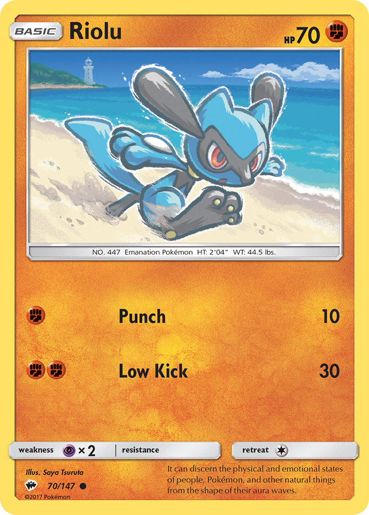 Riolu (70/147) [Sun & Moon: Burning Shadows] - Card Brawlers | Quebec | Canada | Yu-Gi-Oh!