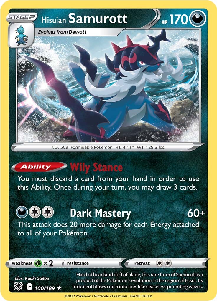 Hisuian Samurott (100/189) [Sword & Shield: Astral Radiance] - Card Brawlers | Quebec | Canada | Yu-Gi-Oh!