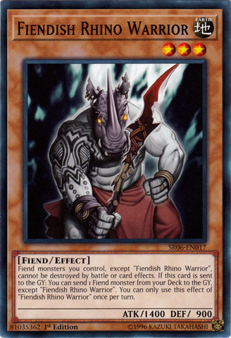 Fiendish Rhino Warrior [SR06-EN017] Common - Card Brawlers | Quebec | Canada | Yu-Gi-Oh!