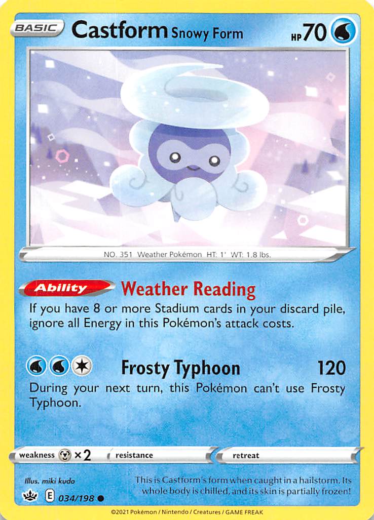 Castform Snowy Form (034/198) [Sword & Shield: Chilling Reign] - Card Brawlers | Quebec | Canada | Yu-Gi-Oh!