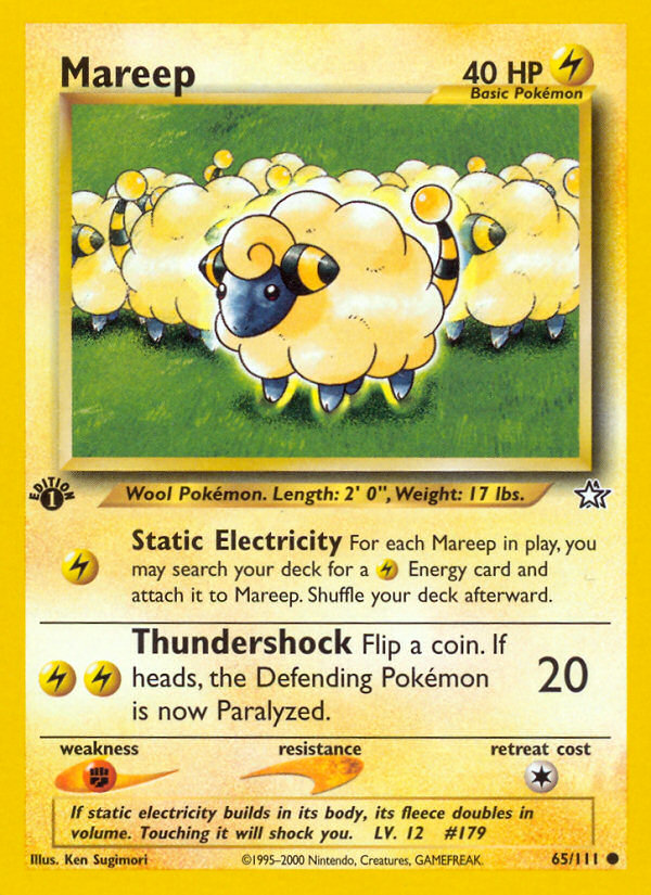 Mareep (65/111) [Neo Genesis 1st Edition] - Card Brawlers | Quebec | Canada | Yu-Gi-Oh!