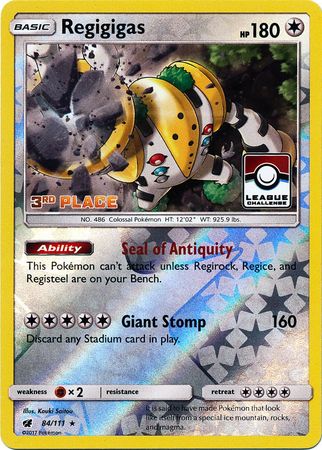 Regigigas (84/111) (League Promo 3rd Place) [Sun & Moon: Crimson Invasion] - Card Brawlers | Quebec | Canada | Yu-Gi-Oh!