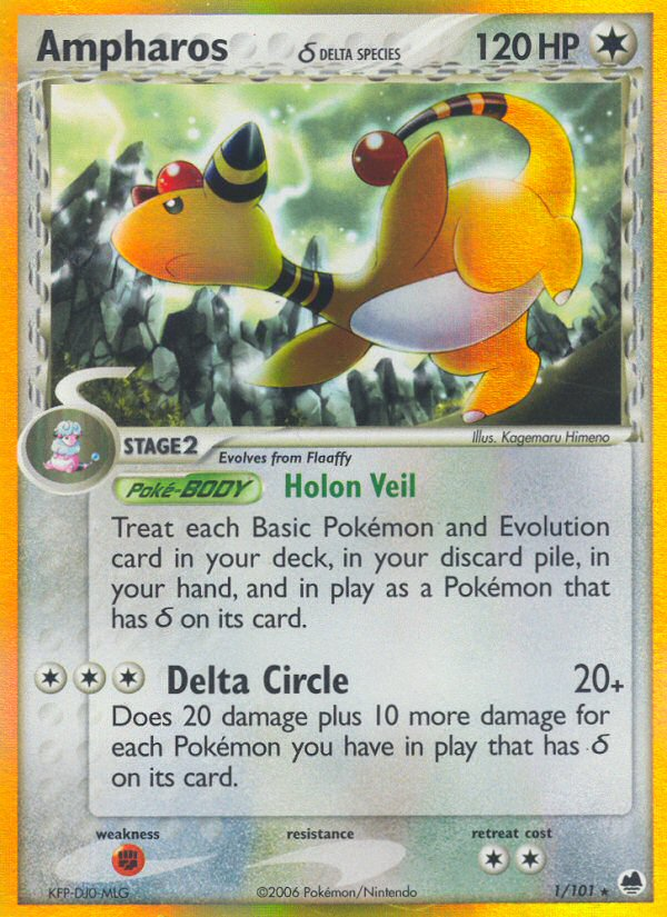 Ampharos (1/101) (Delta Species) [EX: Dragon Frontiers] - Card Brawlers | Quebec | Canada | Yu-Gi-Oh!
