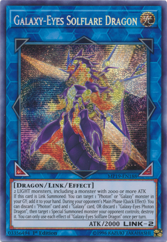 Galaxy-Eyes Solflare Dragon [MP19-EN188] Prismatic Secret Rare - Card Brawlers | Quebec | Canada | Yu-Gi-Oh!