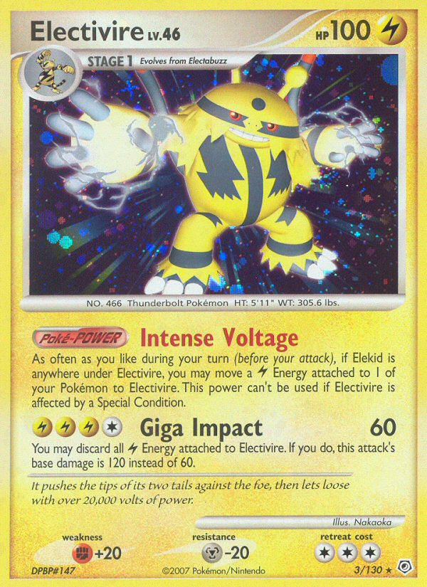 Electivire (3/130) [Diamond & Pearl: Base Set] - Card Brawlers | Quebec | Canada | Yu-Gi-Oh!
