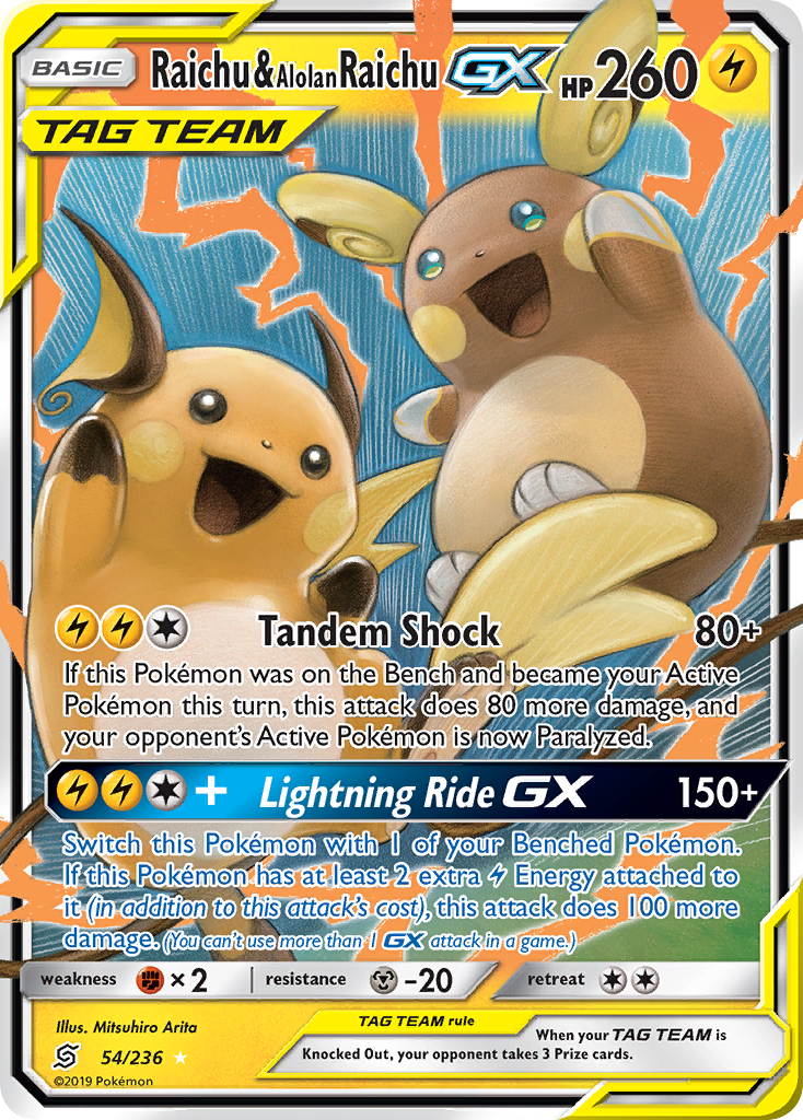 Raichu & Alolan Raichu GX (54/236) [Sun & Moon: Unified Minds] - Card Brawlers | Quebec | Canada | Yu-Gi-Oh!