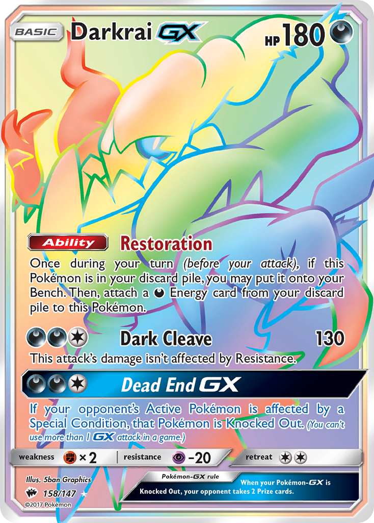 Darkrai GX (158/147) [Sun & Moon: Burning Shadows] - Card Brawlers | Quebec | Canada | Yu-Gi-Oh!