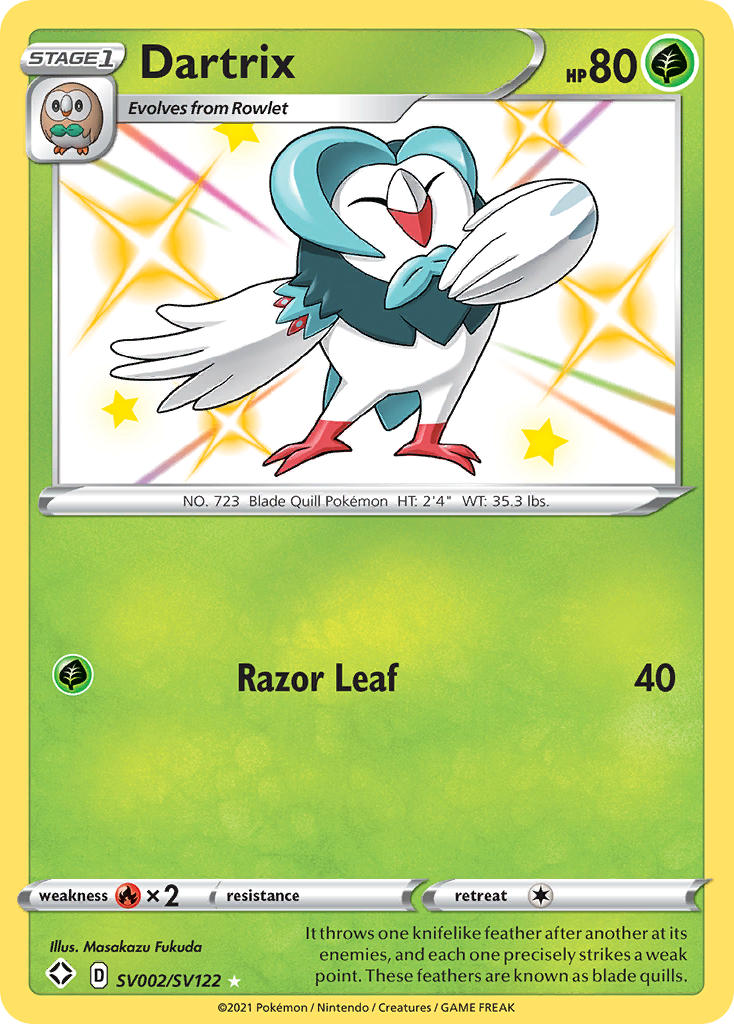 Dartrix (SV002/SV122) [Sword & Shield: Shining Fates] - Card Brawlers | Quebec | Canada | Yu-Gi-Oh!