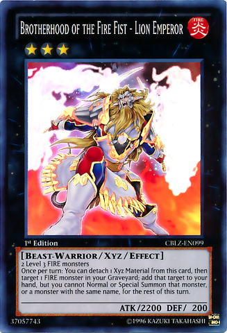 Brotherhood of the Fire Fist - Lion Emperor [CBLZ-EN099] Super Rare - Card Brawlers | Quebec | Canada | Yu-Gi-Oh!