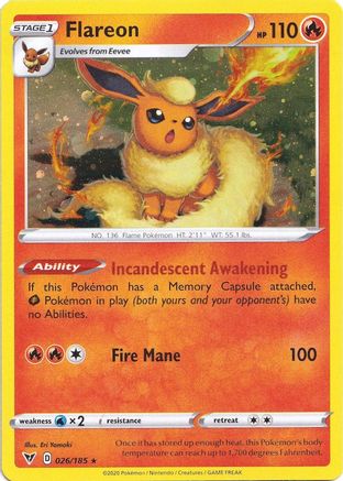 Flareon (026/185) (Cosmos Holo) [Sword & Shield: Vivid Voltage] - Card Brawlers | Quebec | Canada | Yu-Gi-Oh!