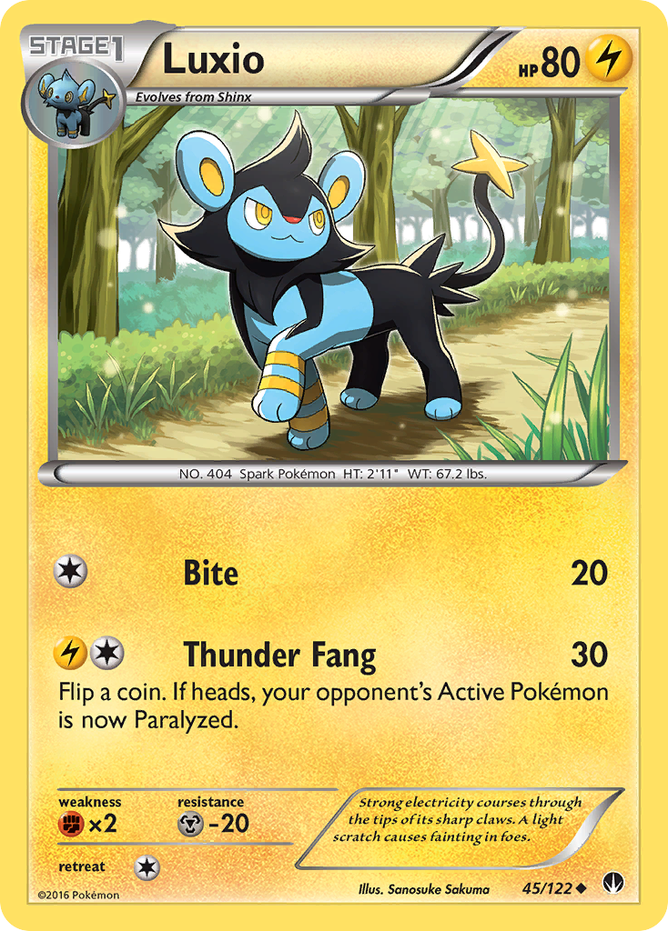 Luxio (45/122) [XY: BREAKpoint] - Card Brawlers | Quebec | Canada | Yu-Gi-Oh!