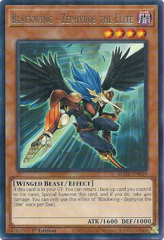 Blackwing - Zephyros the Elite [MAZE-EN039] Rare - Card Brawlers | Quebec | Canada | Yu-Gi-Oh!