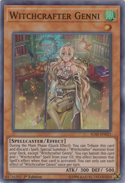 Witchcrafter Genni [IGAS-EN021] Super Rare - Card Brawlers | Quebec | Canada | Yu-Gi-Oh!