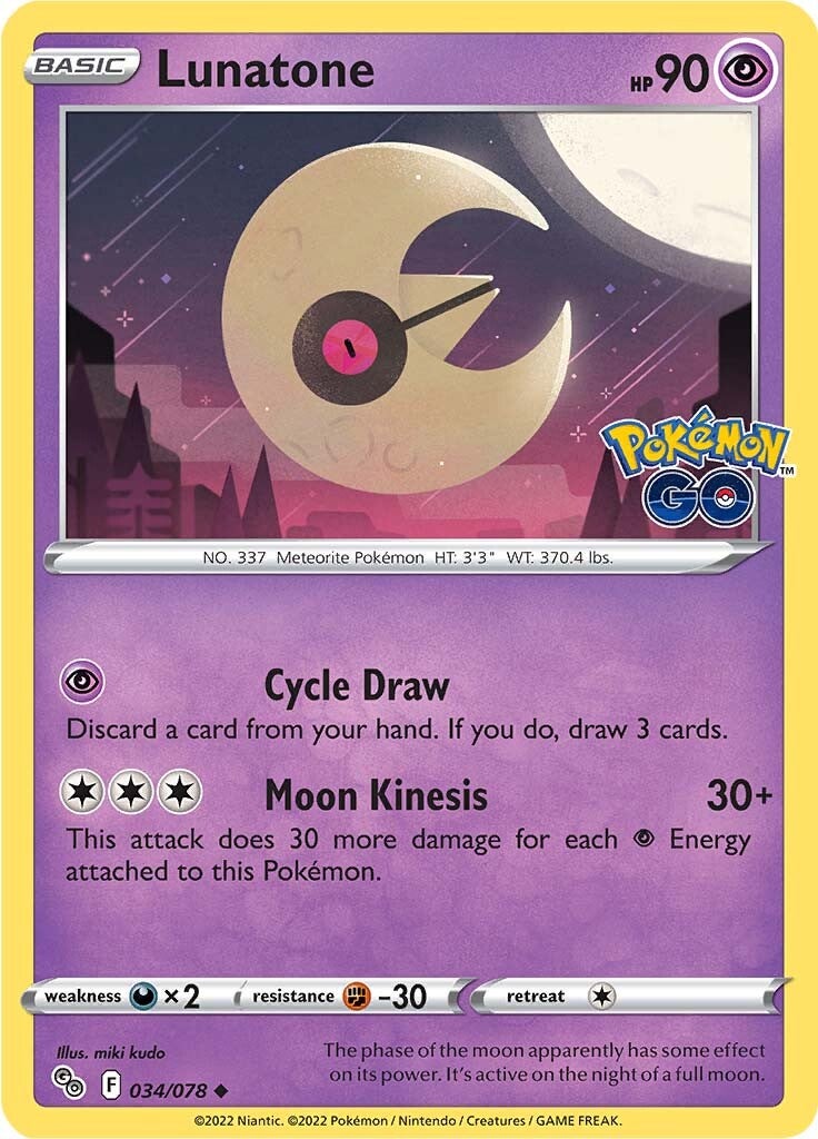 Lunatone (034/078) [Pokémon GO] - Card Brawlers | Quebec | Canada | Yu-Gi-Oh!
