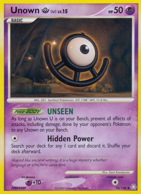 Unown U (78/146) [Diamond & Pearl: Legends Awakened] - Card Brawlers | Quebec | Canada | Yu-Gi-Oh!