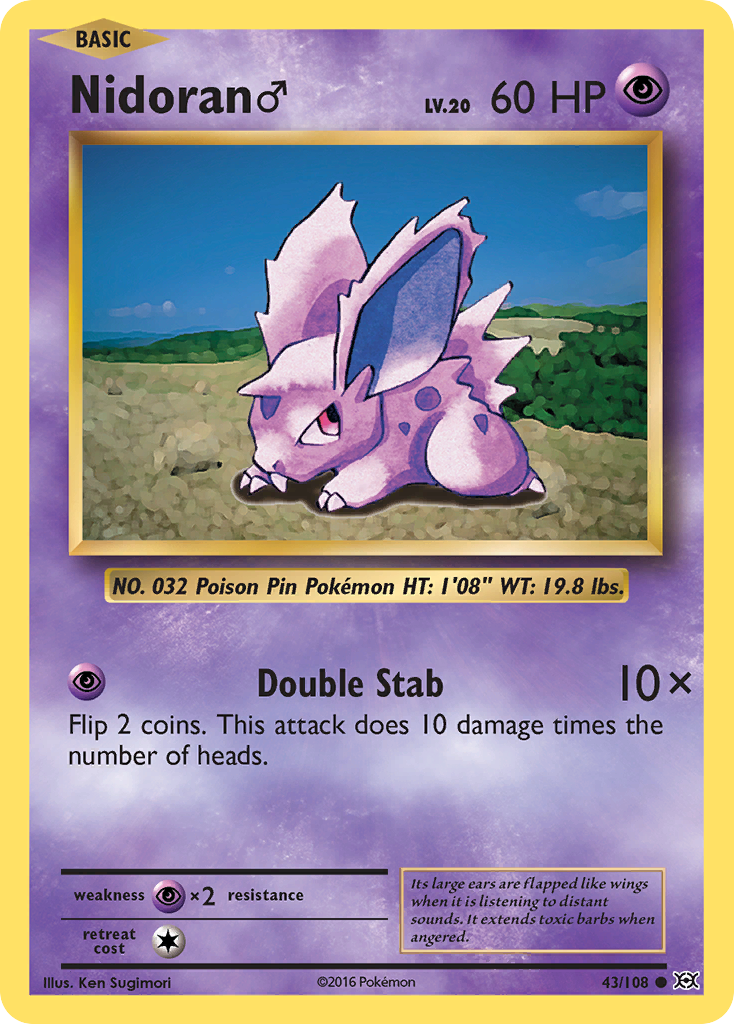 Nidoran (43/108) (Male) [XY: Evolutions] - Card Brawlers | Quebec | Canada | Yu-Gi-Oh!