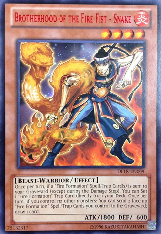 Brotherhood of the Fire Fist - Snake (Red) [DL18-EN009] Rare - Card Brawlers | Quebec | Canada | Yu-Gi-Oh!