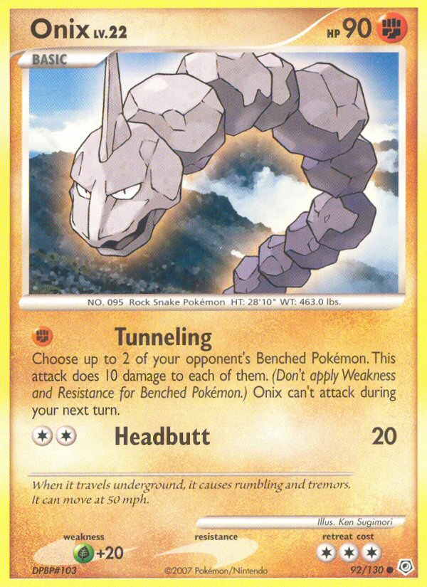 Onix (92/130) [Diamond & Pearl: Base Set] - Card Brawlers | Quebec | Canada | Yu-Gi-Oh!