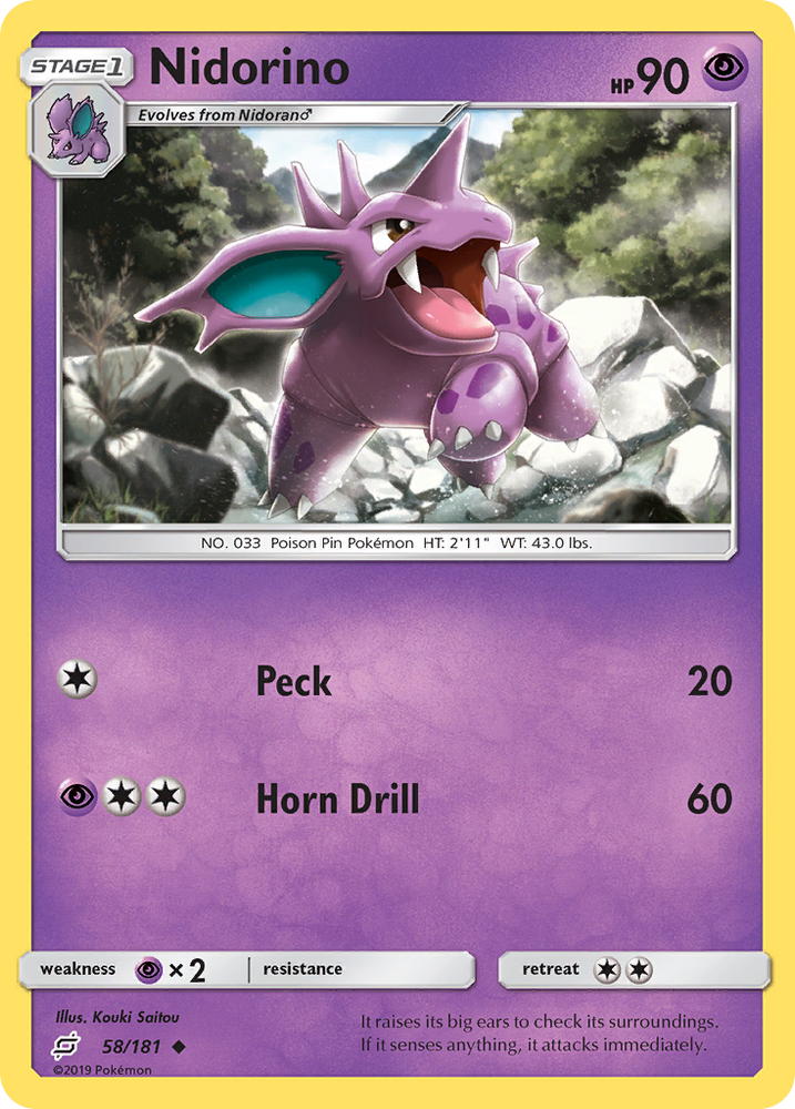 Nidorino (58/181) [Sun & Moon: Team Up] - Card Brawlers | Quebec | Canada | Yu-Gi-Oh!